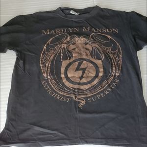 Vintage 1996 MARILYN MANSON Antichrist SUPERSTAR Copper Glitter sz Large Mint